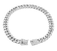 DaBingDian Rhinestone Dog Collar Luxury Metal Chain for All Breeds Dogs Cats Cuban Link Necklace Hip Hop Big Gold Chain