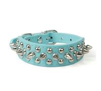 DaBingDian Stylish PU Leather Dog Collar, Spiked Rivet Studded Design Adjustable Collar for Small Medium Breed Dogs