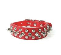 DaBingDian Stylish PU Leather Dog Collar, Spiked Rivet Studded Design Adjustable Collar for Small Medium Breed Dogs