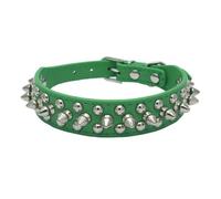 DaBingDian Stylish PU Leather Dog Collar, Spiked Rivet Studded Design Adjustable Collar for Small Medium Breed Dogs