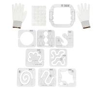 DABLINE 13 PCs Quilting Template Set includes 8 Quilting Templates, Quilting Frame/Gloves/Stickers/Guide. Free Motion Quilting Rulers and Templates