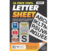 Dabmoo Standard Quality Self Adhesive Multi Purpose 36 Pcs Vinyl Letter Stickers For Home Office Boats Car Dustbin Door [ Letter Sheet, Black ]