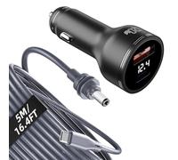daboot for Starlink Mini Cable + PD120W 12-48V Car Cigarette Lighter Adapter with USB A & Type-C Port and Voltmeter, 16 AWG USB C to DC Power Cable fits Starlink Mini Accessories (5M/16.4FT)