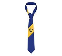DABOYOZHZH Barbados Flag Emblem Striped Necktie Men'S Neck Ties Mens Party Business Neckties Soft Skil Tie, White, One size