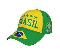 DABOYOZHZH Brazil Flag Brazilian 5 Stars Brasil Baseball Cap Full Print Adult Men Hat Patriotism Supporter Soccer Caps Black, Black, One Size