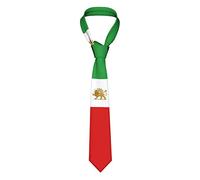 DABOYOZHZH Emblem Of Iran Lion And Sun Flag Of Iran Striped Necktie Men'S Neck Ties Mens Party Business Neckties Soft Skil Tie, White, One size