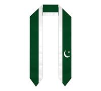 DABOYOZHZH Pakistan Flag Graduation Shawl Sash Stole Wraps Scraf For International Study Pride Women Men, White, One size