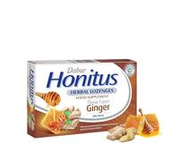 Dabur Honitus Ginger Flavor - 24 Herbal Lozenges | Effective Relief from Cough & Sore Throat Pain |