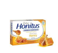 Dabur Honitus Herbal Honey Flavor - 24 Lozenges | Effective Relief from Cough & Sore Throat Pain
