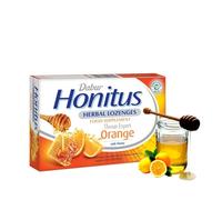 Dabur Honitus Herbal Orange Flavor - 24 Lozenges | Effective Relief From Cough & Sore Throat Pain
