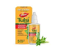 DABUR Tulsi Drops- 50% Extra: Concentrated Extract of 5 Rare Tulsi for Natural Immunity Boosting & Cough and Cold Relief: (20ml +10ml Free)