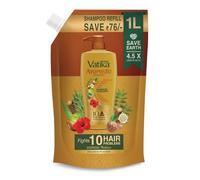 Dabur Vatika Ayurvedic Shampoo Refill Pouch - 1l | Damage Therapy | Power of 10 ingredients for solving 10 hair problems| No Parabens | For all hair types