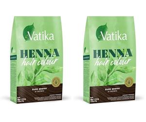 Dabur Vatika Henna Hair Colour, Dark Brown 100% Ammonia Free, 6 x 10g Sachet's - 60g (Pack of 2)