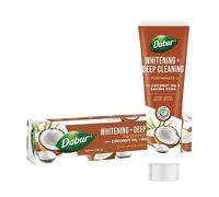 Dabur Organic Coconut Oil - Baking Soda Toothpaste | 100 ml | Teeth Whitening Toothpaste | Fights Plaque, Stains, Bad Breath & Bacteria | Deep Cleanse, Paraben Free, SLS Free, No Alcohol | Pack of 1