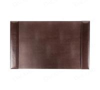 DACASSO Bonded Leather Desk Pad with Side Rails - Luxury Leather Desk Blotter for Writing (30 x 18, Brown)