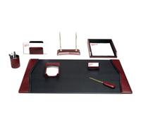 Dacasso Contemporary Desk Set, Burgundy, 8-Piece