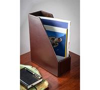Dacasso Dark Brown Bonded Leather Magazine Rack, 25.4 x 10.16 x 31.11 cm