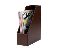 Dacasso Dark Brown Bonded Leather Magazine Rack, 25.4 x 10.16 x 31.11 cm