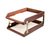 Dacasso Double Letter Trays, Chocolate Brown