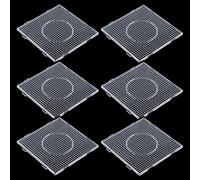 Dacatoow 4 Pcs Beads Pegboards, 5mm Transparent Plastic Pegboards, Large Square Clear Bead Boards for Craft Activities
