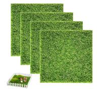 Dacatoow 4Pcs Artificial Grass, Soft and Realistic Fake Grass, Durable Model Micro Artificial Turf for Crafts,Simulation for Modeling,Toy House,Toy Farm,Fake Garden Lawn Decoration