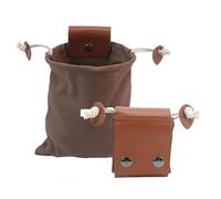 Dacatoow Premium PU Leather Foraging Bag - Collapsible Outdoor Gathering Pouch for Mushrooms, Berries & Herbs (Brown) - Ideal for Camping, Hiking & Bushcraft