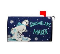 Dacawin Winter Snowman Mailbox Cover Snowflake Maker Magnetic Mailbox Covers Blue Xmas Santa Claus Decorative Post Letter Box Wrap for Winter Holiday Outdoor Yard Decor 21 X 18 Inch