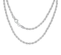 Dacc & Aya Authentic 925 Sterling Silver Diamond Cut Rope Chain 1/1.5/2/3mm Braided Rope Twist Link Chain Necklace with Lobster Clasp Silver/14k Yellow Gold Plated 16-26 Inch, Length: 22 Inch