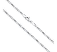 Dacc & Aya Authentic 925 Sterling Silver Diamond Cut White Gold Plated Round Venetian Chain Necklace for Men and Women with Lobster Clasp, Strong and Shiny, 1.5/2/3mm, 16-26 Inch, Length: 18 Inches