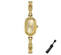 Dacdyi Vintage Petite Bracelet Gold Watch for Women Waterproof Quartz Wristwatch Oval Dial Dainty Dress Watches for Small Wrists Bracelet Adjustment Tool Included
