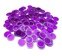 Dacefloy Magnetic Bingo Set -100 PCS Metal Ringed Chips/Plastic Poker Tokens/Markers/Math Counting/Science Exploration/STEM Kit/Family Game Nights (Purple)