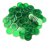 Dacefloy Magnetic Bingo Set -100 PCS Metal Ringed Chips/Plastic Poker Tokens/Markers/Math Counting/Science Exploration/STEM Kit/Family Game Nights (Green)