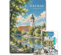 Dachau Germany Wood Puzzle Challenge, Adults, 1000 Pieces | Shared puzzle challenge with indoor weekend activity.