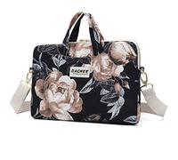 DACHEE Big White Rose Floral Pattern Waterproof Laptop Handbag for Women & Teenage Girls, 15.6 Inch