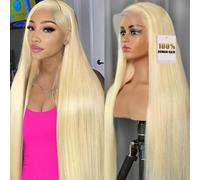 DACHIC 22 Inch 200% Density 613 Blonde Wig Human Hair, 100% Real Human Hair Wig, 13x4 Straight Human Hair Lace Front Wigs for Women Pre Plucked with Baby Hair Can Last 6 Months
