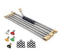 Dachrinnenreiniger Cleaning Tool,Pressure Washer Extension Wand Set with High-Pressure Wand and 5 Nozzle Tips - Ideal for Roof Cleaning and Power Washing（ 30°Curved Rod）