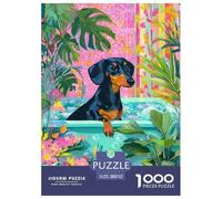Dachshund 1000 Piece Jigsaw Puzzle Family Game Creative Cute Dog Jigsaws Unique Challenge Game for Travel Gifts,Present 52x38cm/1000pcs