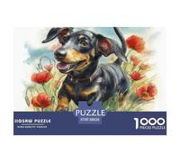 Dachshund 1000 Piece Jigsaw Puzzle Family Game Creative Jigsaws Color Challenge for Travel Gifts,Present 38x26cm/1000pcs