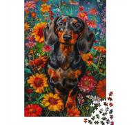 Dachshund 1000 Pieces for Adults 1000 Piece Puzzle Sausage Dog Educational Games Home Decoration Multi Colour Impossible Puzzle Brain Teaser Puzzle 1000pcs (75x50cm)