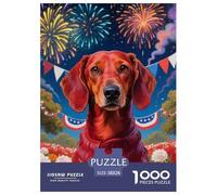 Dachshund 1000 Pieces Jigsaw Puzzles Cute Pets Jigsaw Puzzles for Kids Staycation Kill Time Home Decoration Educational Toy Age 14+ ForAdults 38x26cm/1000pcs