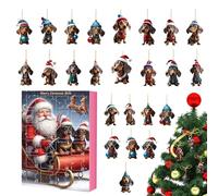 Dachshund 2024, Christmas 2024, 24 Days of Christmas Collectible Funny Dog Set, Acrylic Hanging Christmas Tree Decorations, Christmas Countdown Calendar Presents