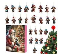Dachshund 2024, Christmas Countdown Calendar with 24PCS Dachshund Ornament, Dachshund Christmas Tree Ornament, Dog Christmas for Dog Lovers