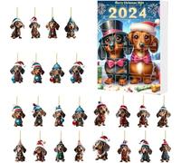 Dachshund Advent Calendar 2024, Dog Advent Calendar 2024, Christmas Advent Calendar 2024, 24 Days Christmas Countdown Collectible Funny Dog Set Kids, Silly and Cute Dachshund Toy Advent Calendar (A)