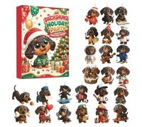 Dachshund Advent Calendar 2026, 24 Pcs Christmas Dog Ornament Set | Durable acrylic double-sided pendants designed for tree decor, ideal for dog lovers D