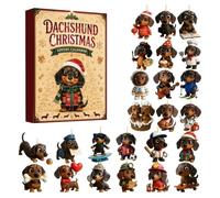 Dachshund Advent Calendar 2026, 24 Pcs Christmas Dog Ornament Set | Durable acrylic double-sided pendants designed for tree decor, ideal for dog lovers A