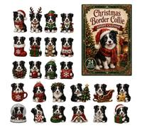 Dachshund Advent Calendar 24 Days Countdown Christmas Decoration Acrylic Ornament 2D Dog Pendant Surprises Daily Mysteries Tree Decoration Key Ring