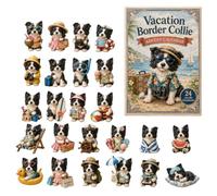 Dachshund Advent Calendar 24 Days Countdown Christmas Decoration Acrylic Ornament 2D Dog Pendant Surprises Daily Mysteries Christmas Decoration for Tree Keyring, E