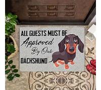 Dachshund All Guests Must Be Approved by Our Dachshund Doormat,Dachshund Dog Lovers Home Decorative Welcome Doormat 36x24 Inch