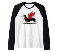 Dachshund Angel Wings Cute Dachshund Dog Owner Raglan Baseball Tee