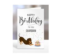Dachshund birthday card, Sausage Dog, cards for Guardian, gifts for men, women, female, male, him, her, presents, Happy Birthday to you, from dog, A5-277_146